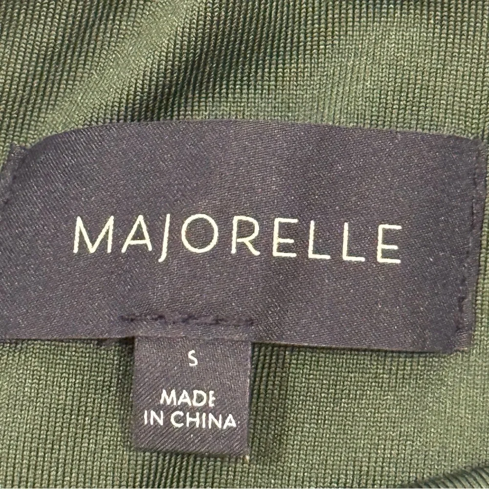Majorelle Montreal One Shoulder Midi Dress Small Green Ruched Bodycon Cocktail